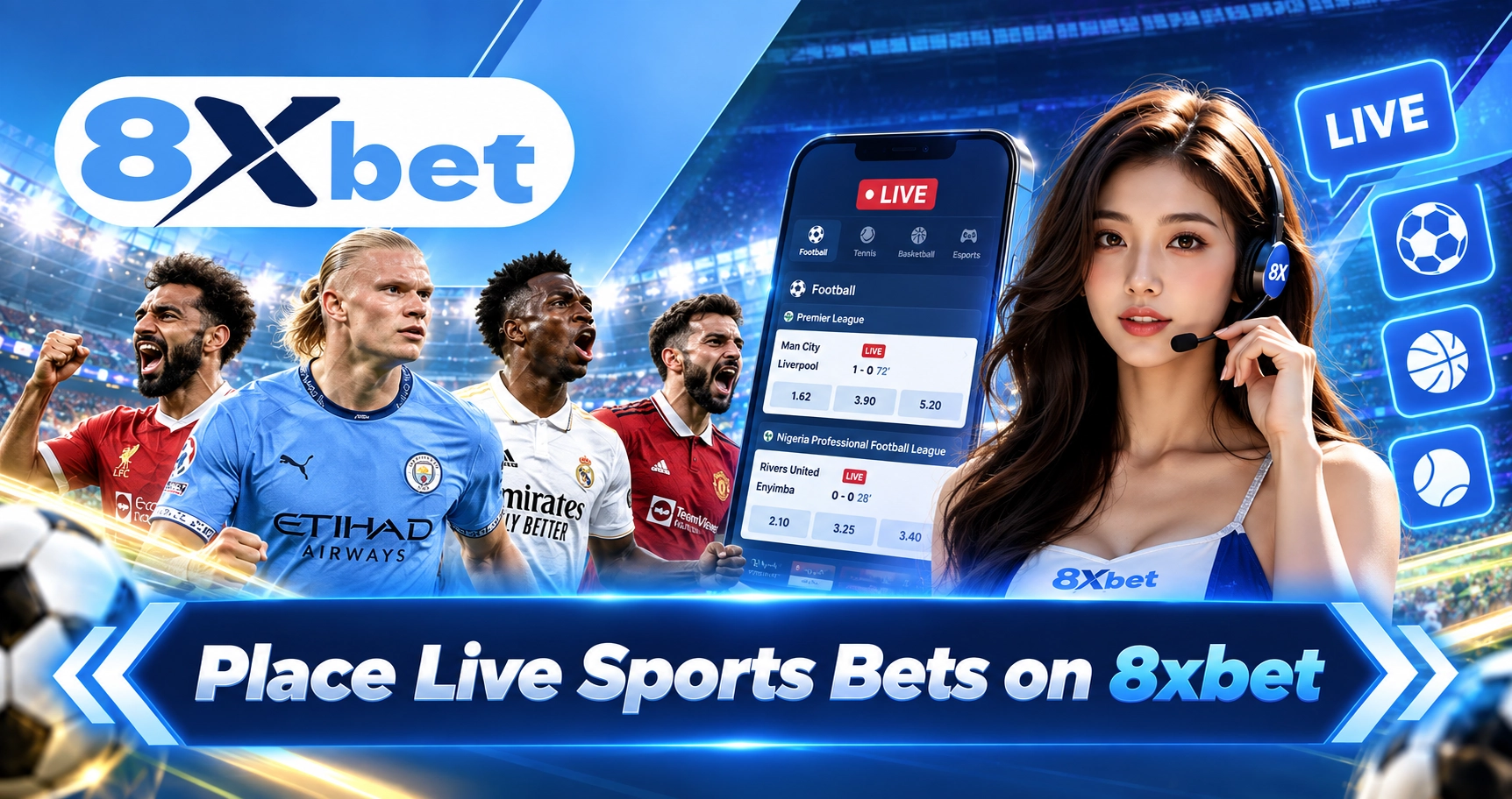 Place Live Sports Bets on 8xbet